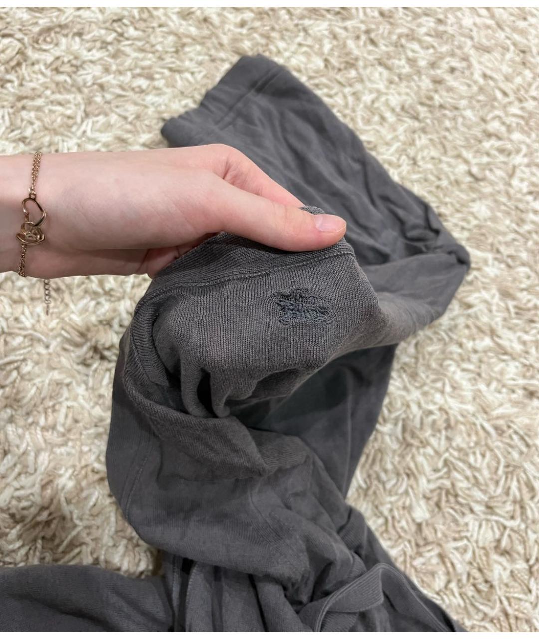 BURBERRY Антрацитовый хлопковый кардиган, фото 3