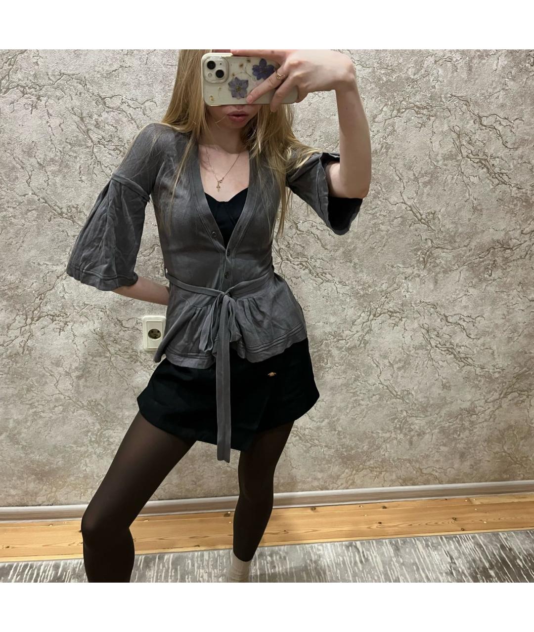 BURBERRY Антрацитовый хлопковый кардиган, фото 5