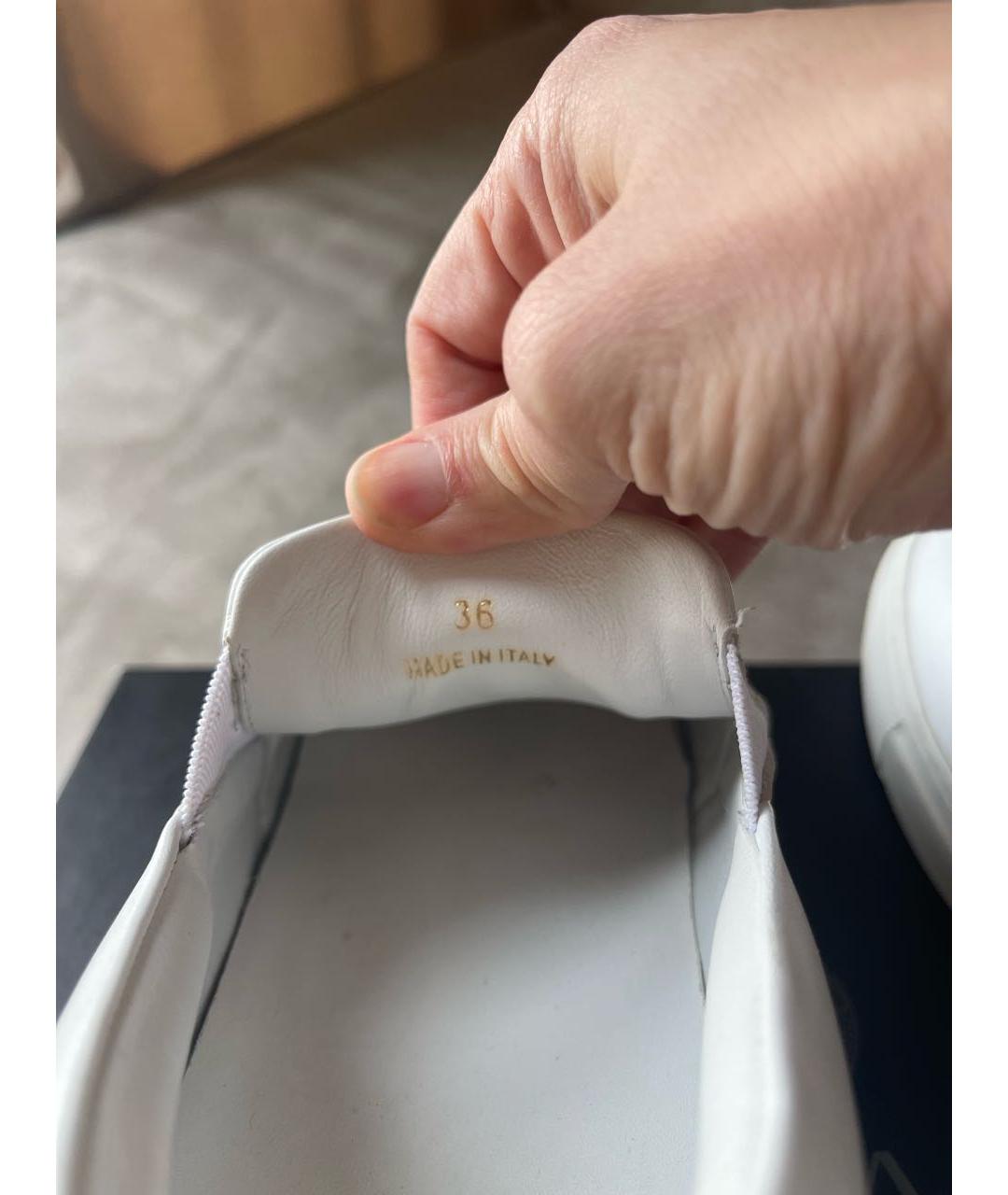 VERSACE Белые кожаные слипоны, фото 6