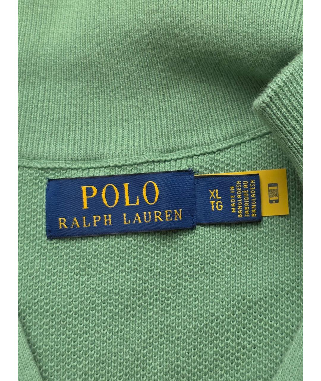 POLO RALPH LAUREN Зеленый хлопковый джемпер / свитер, фото 5