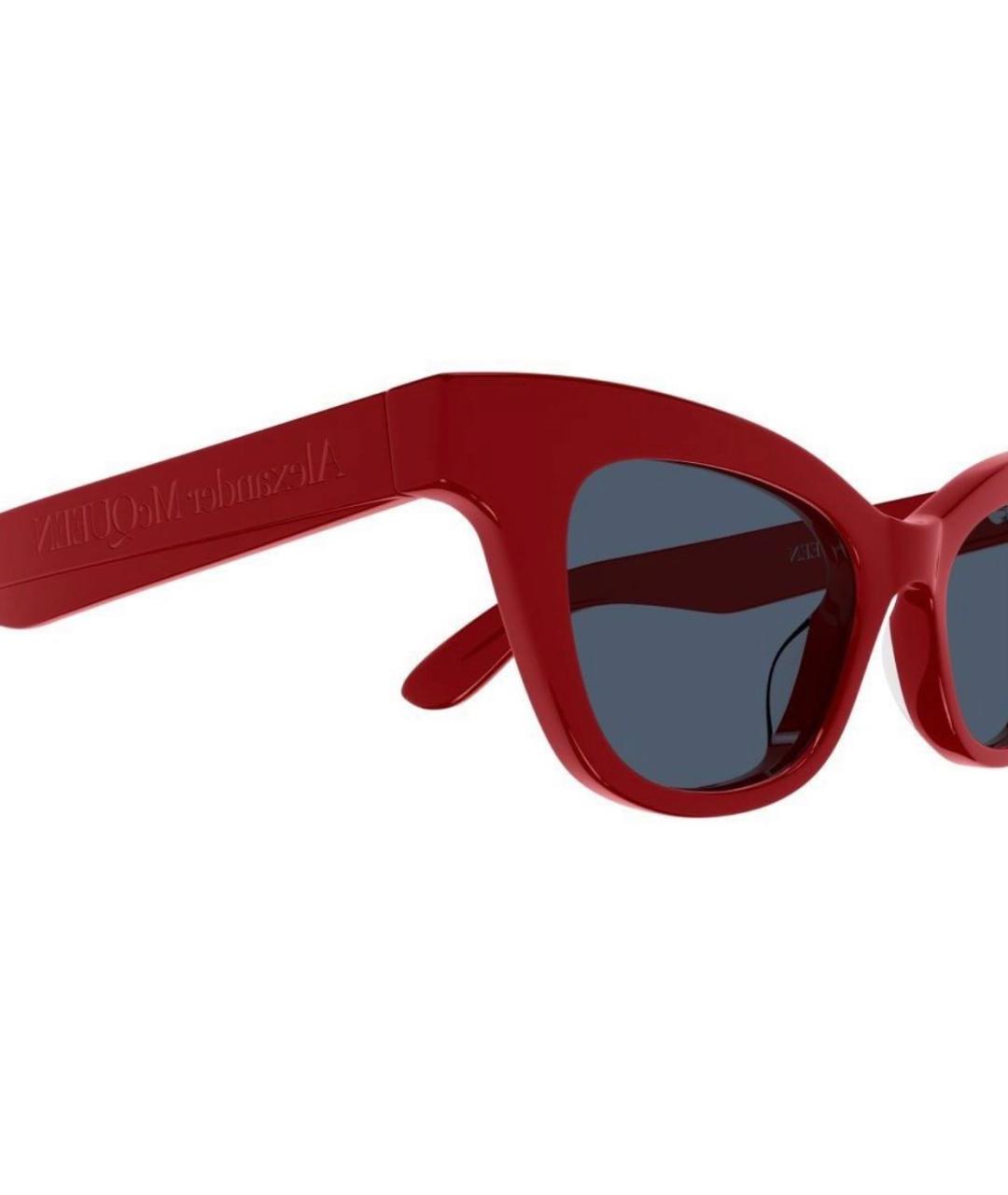 ALEXANDER MCQUEEN Бордовые пластиковые солнцезащитные очки, фото 4