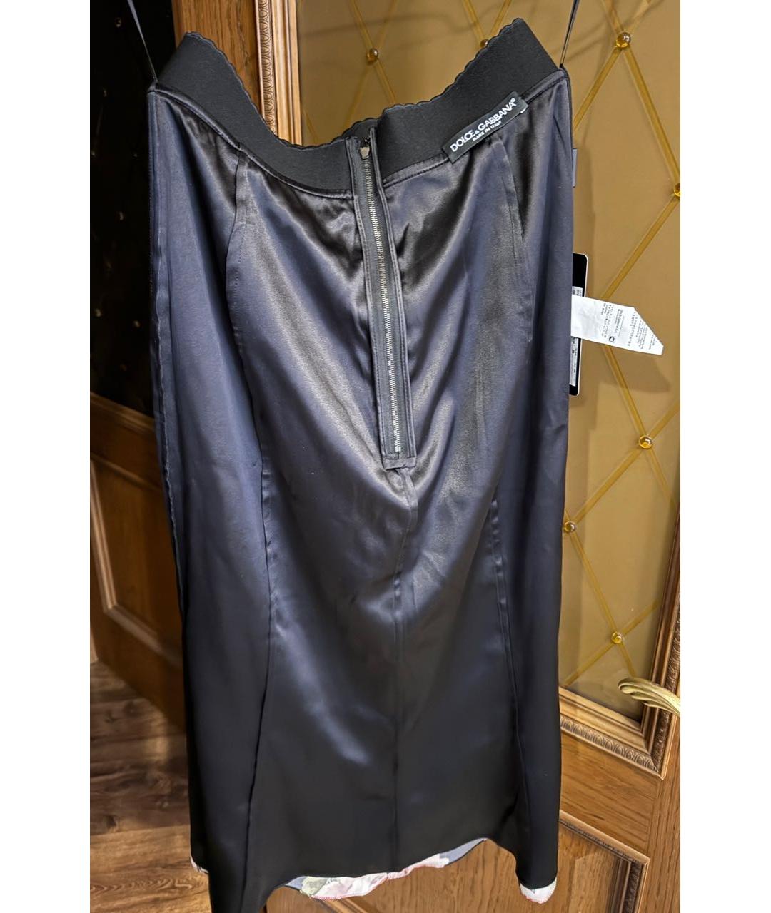 DOLCE&GABBANA Мульти шелковая юбка миди, фото 6