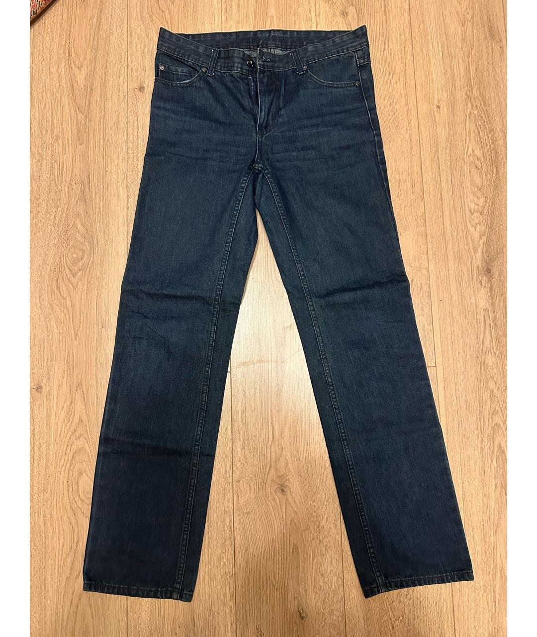 TRUSSARDI JEANS Темно-синие хлопковые прямые джинсы, фото 5