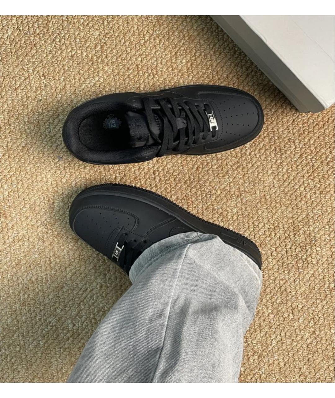 NIKE Черные кожаные кроссовки, фото 4