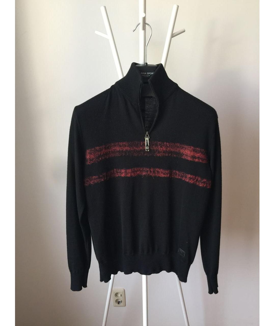 TRUSSARDI JEANS Черный шерстяной джемпер / свитер, фото 4