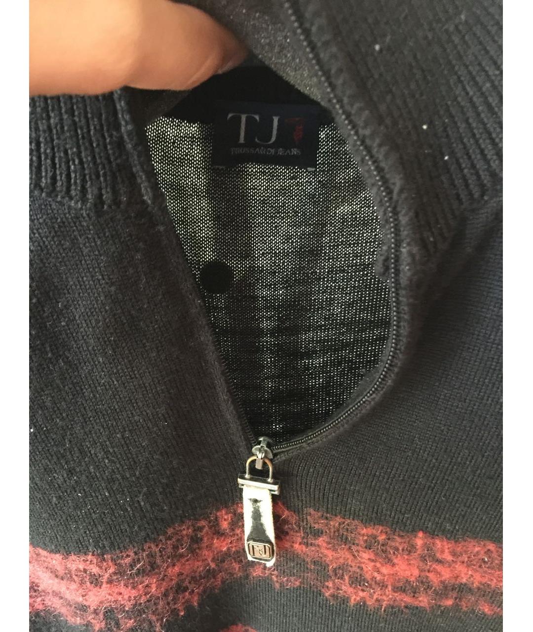 TRUSSARDI JEANS Черный шерстяной джемпер / свитер, фото 3