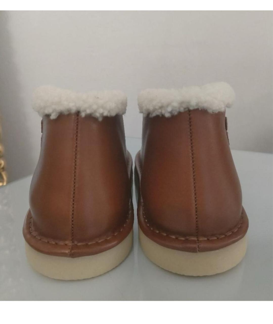 MIU MIU Коричневые кожаные полусапоги, фото 4