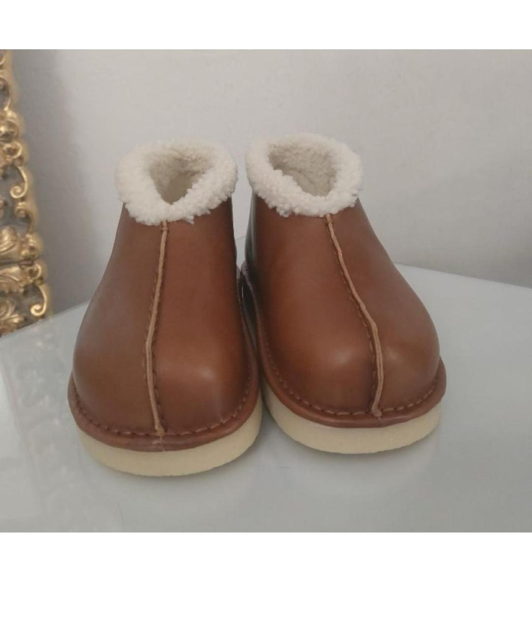 MIU MIU Коричневые кожаные полусапоги, фото 2