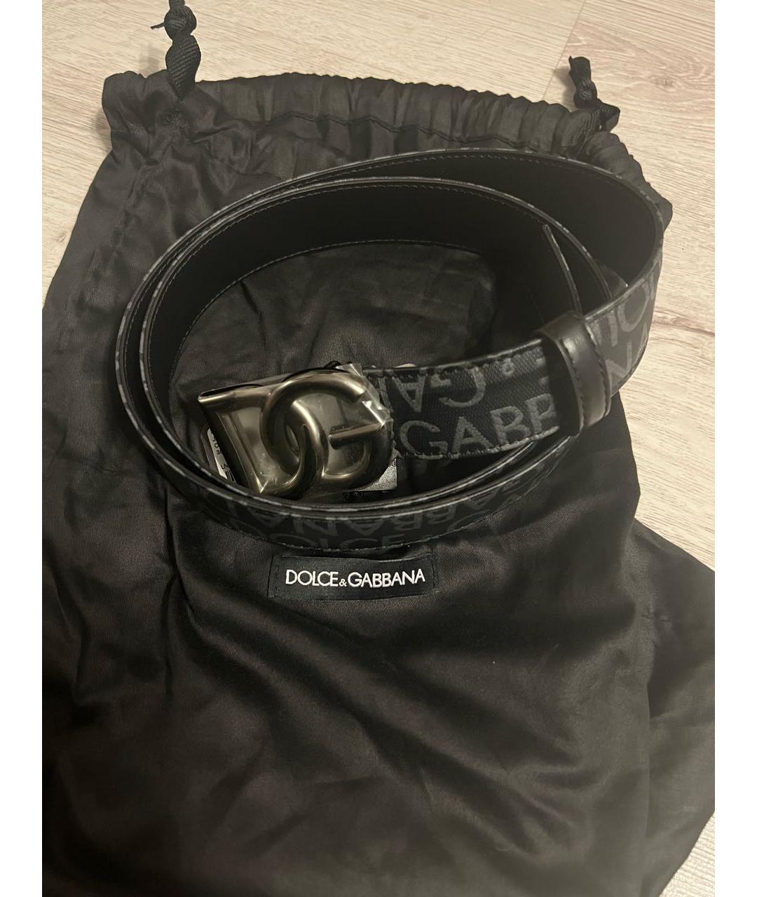 DOLCE&GABBANA Черный кожаный ремень, фото 5