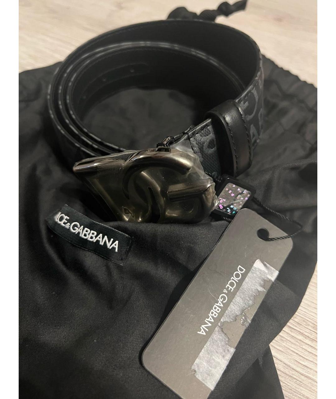 DOLCE&GABBANA Черный кожаный ремень, фото 2