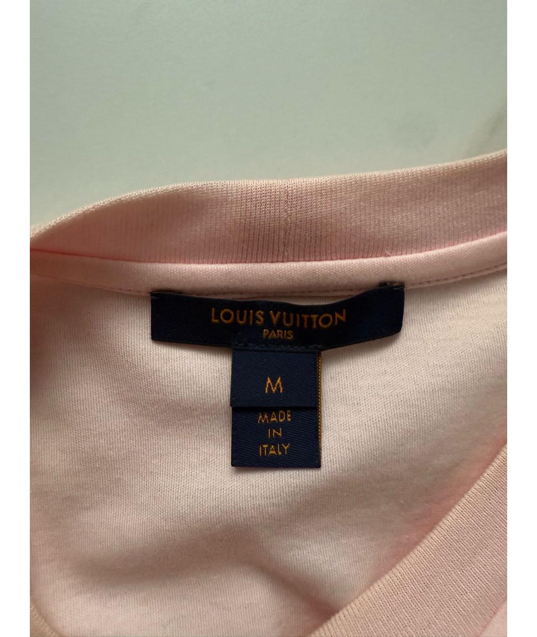 LOUIS VUITTON Розовая хлопковая футболка, фото 4