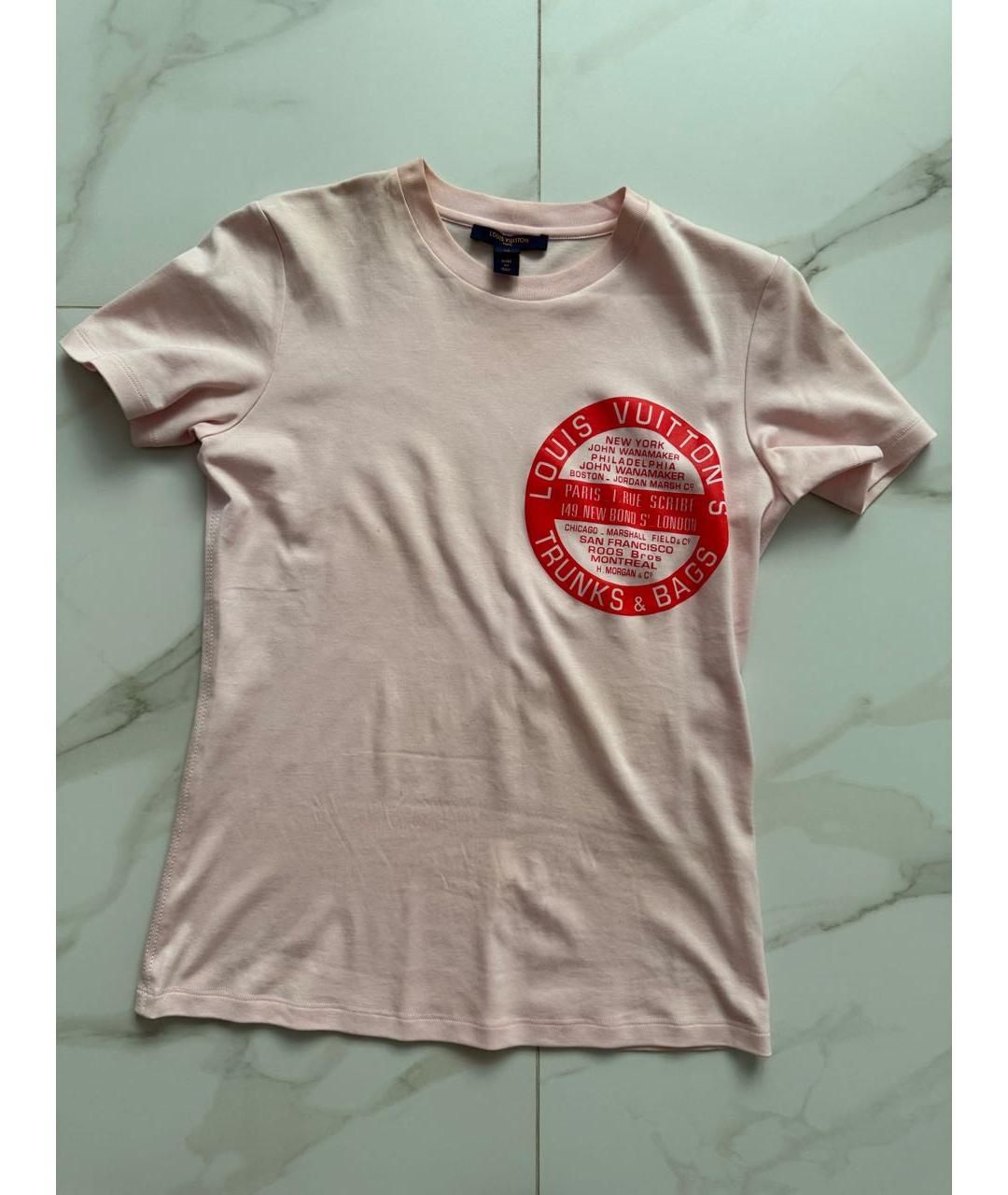LOUIS VUITTON Розовая хлопковая футболка, фото 5