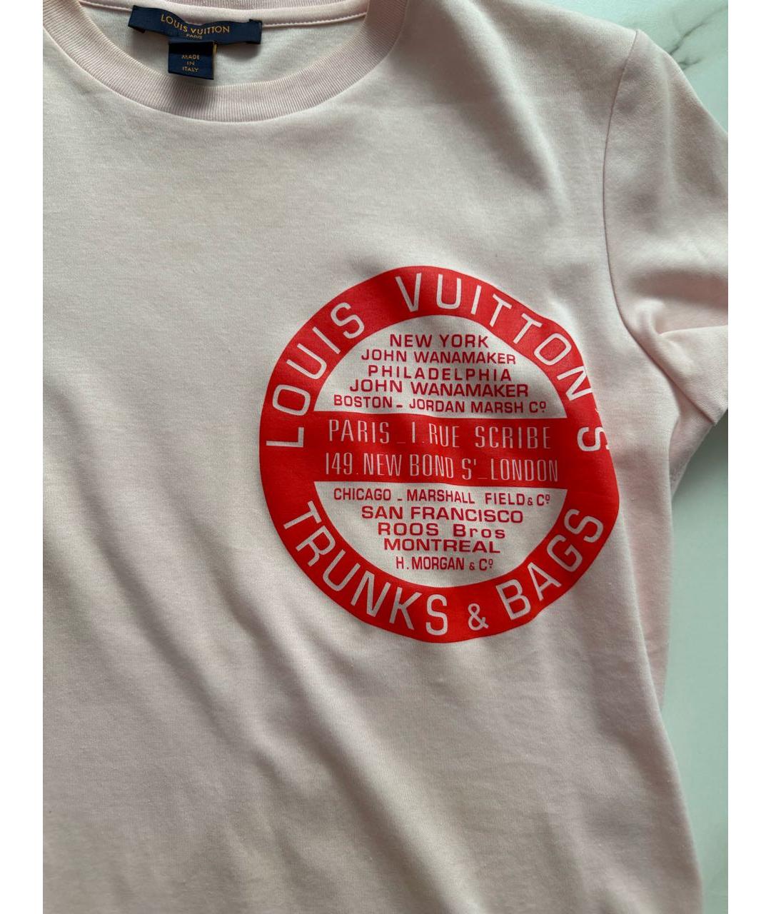 LOUIS VUITTON Розовая хлопковая футболка, фото 3