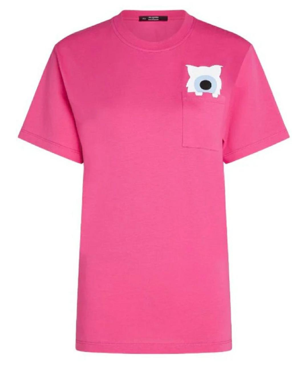 KARL LAGERFELD Фуксия хлопковая футболка, фото 1