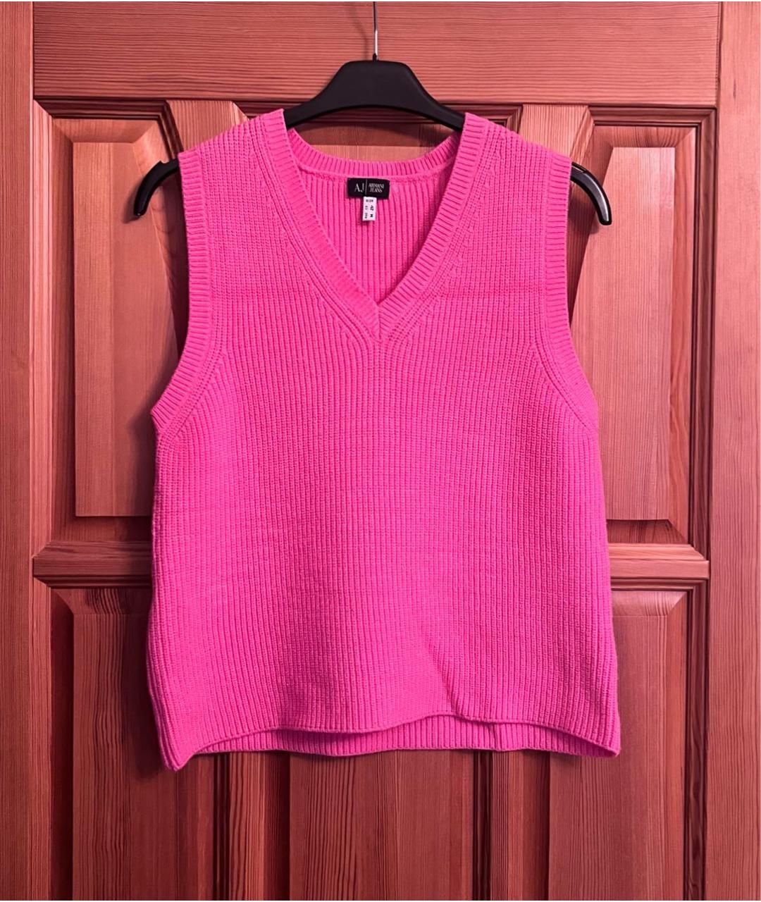 ARMANI JEANS Розовый шерстяной жилет, фото 4