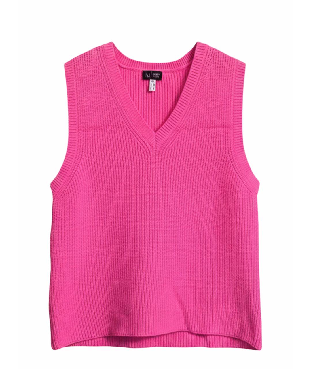 ARMANI JEANS Розовый шерстяной жилет, фото 1
