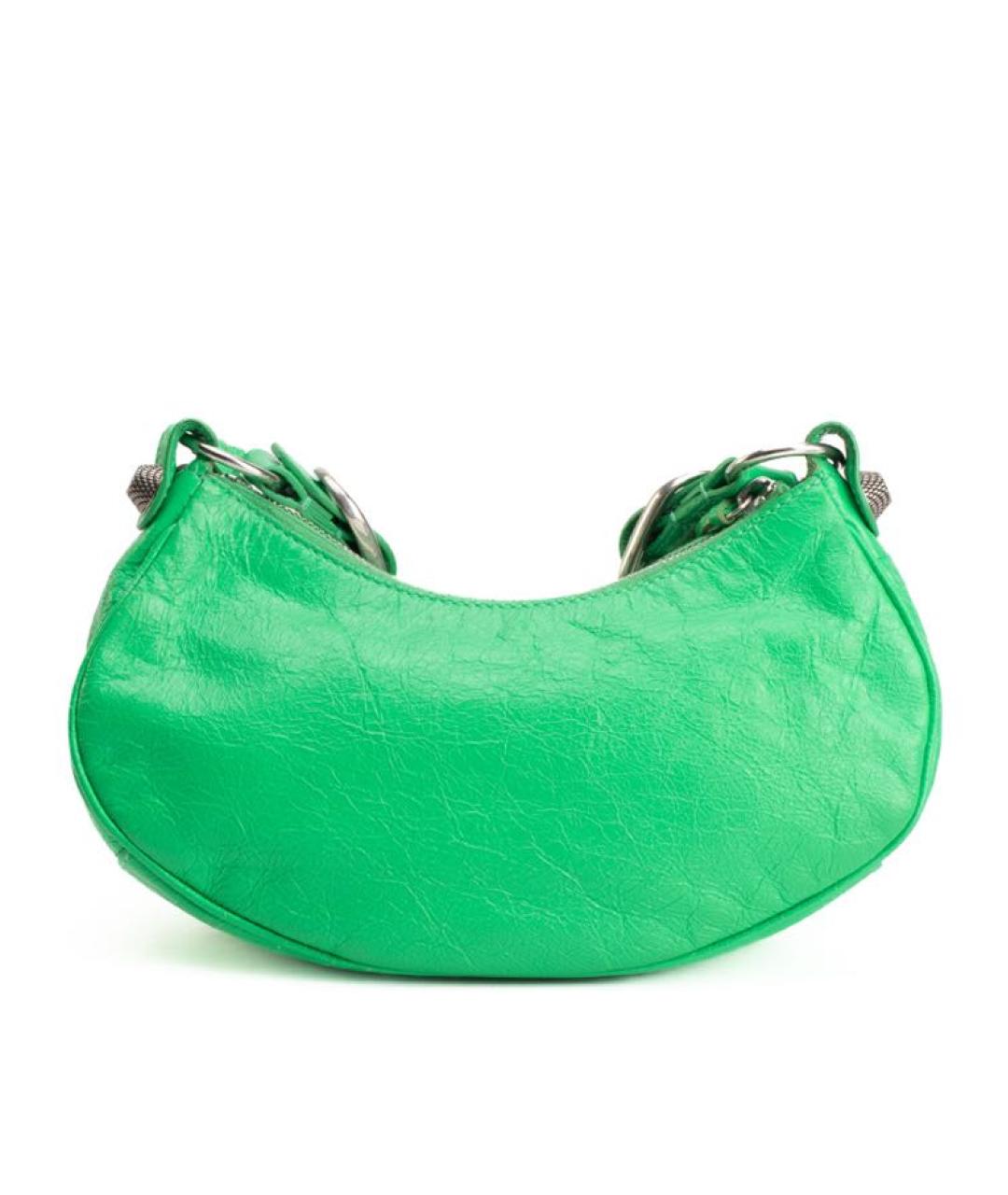 BALENCIAGA Зеленая кожаная сумка с короткими ручками, фото 3