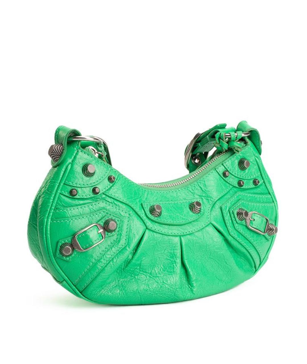 BALENCIAGA Зеленая кожаная сумка с короткими ручками, фото 2