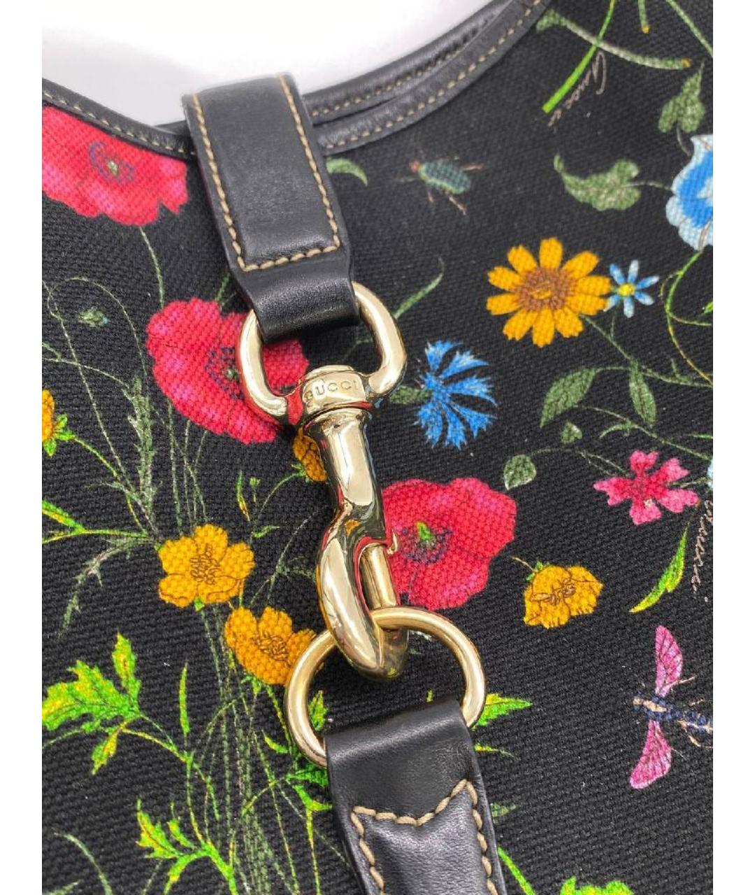 GUCCI Черная тканевая сумка с короткими ручками, фото 7