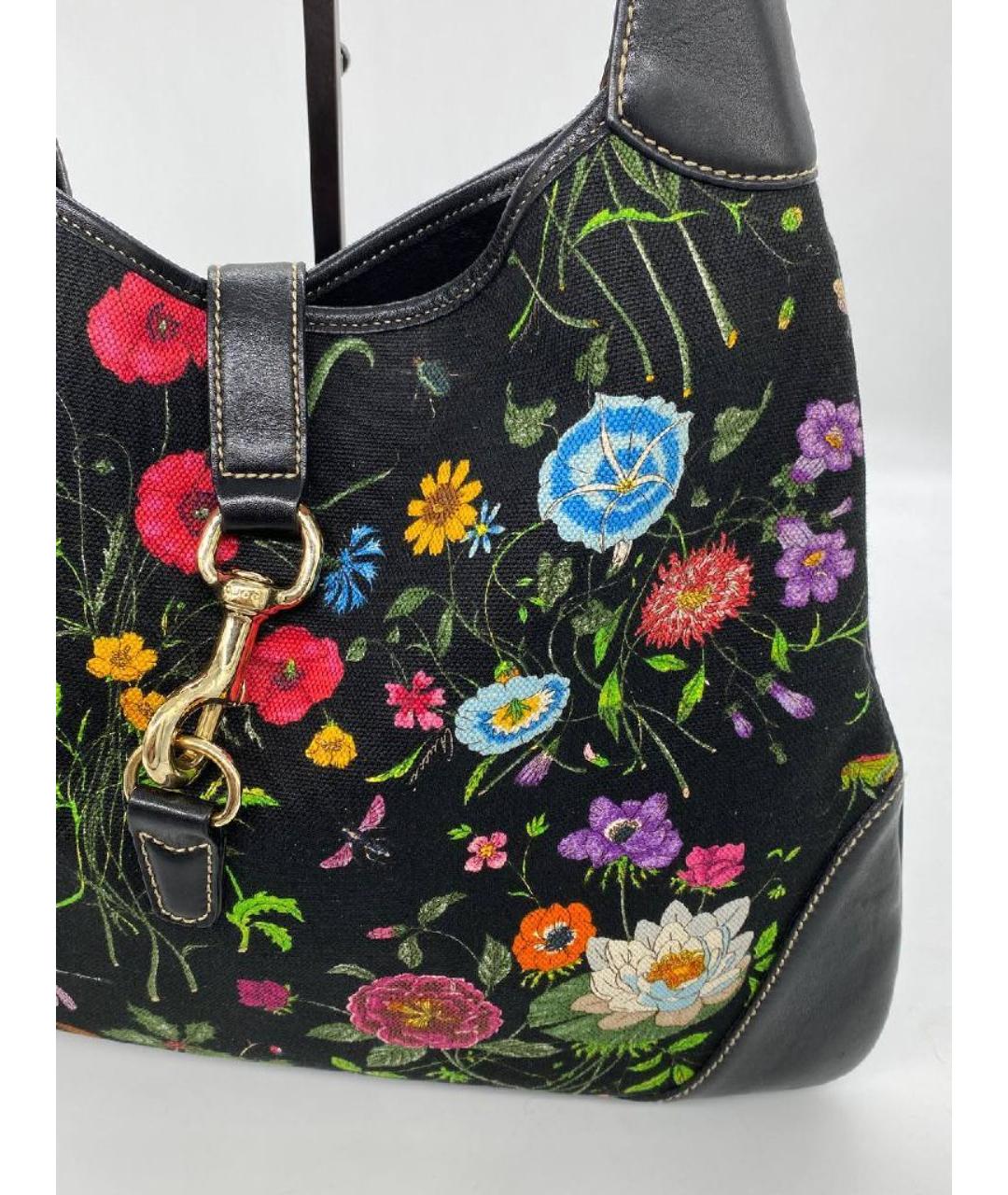 GUCCI Черная тканевая сумка с короткими ручками, фото 4