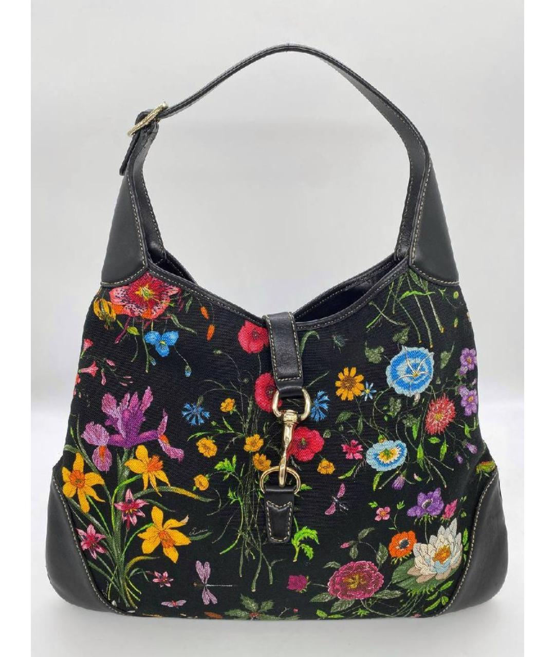 GUCCI Черная тканевая сумка с короткими ручками, фото 10