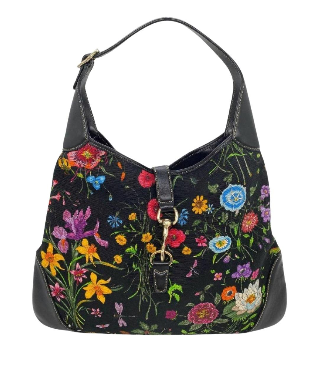 GUCCI Черная тканевая сумка с короткими ручками, фото 1