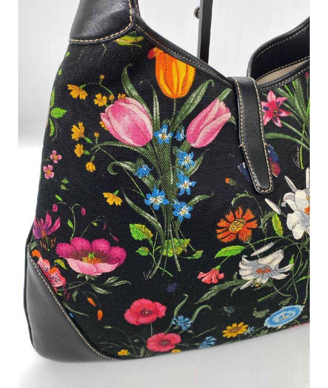 GUCCI Черная тканевая сумка с короткими ручками, фото 9