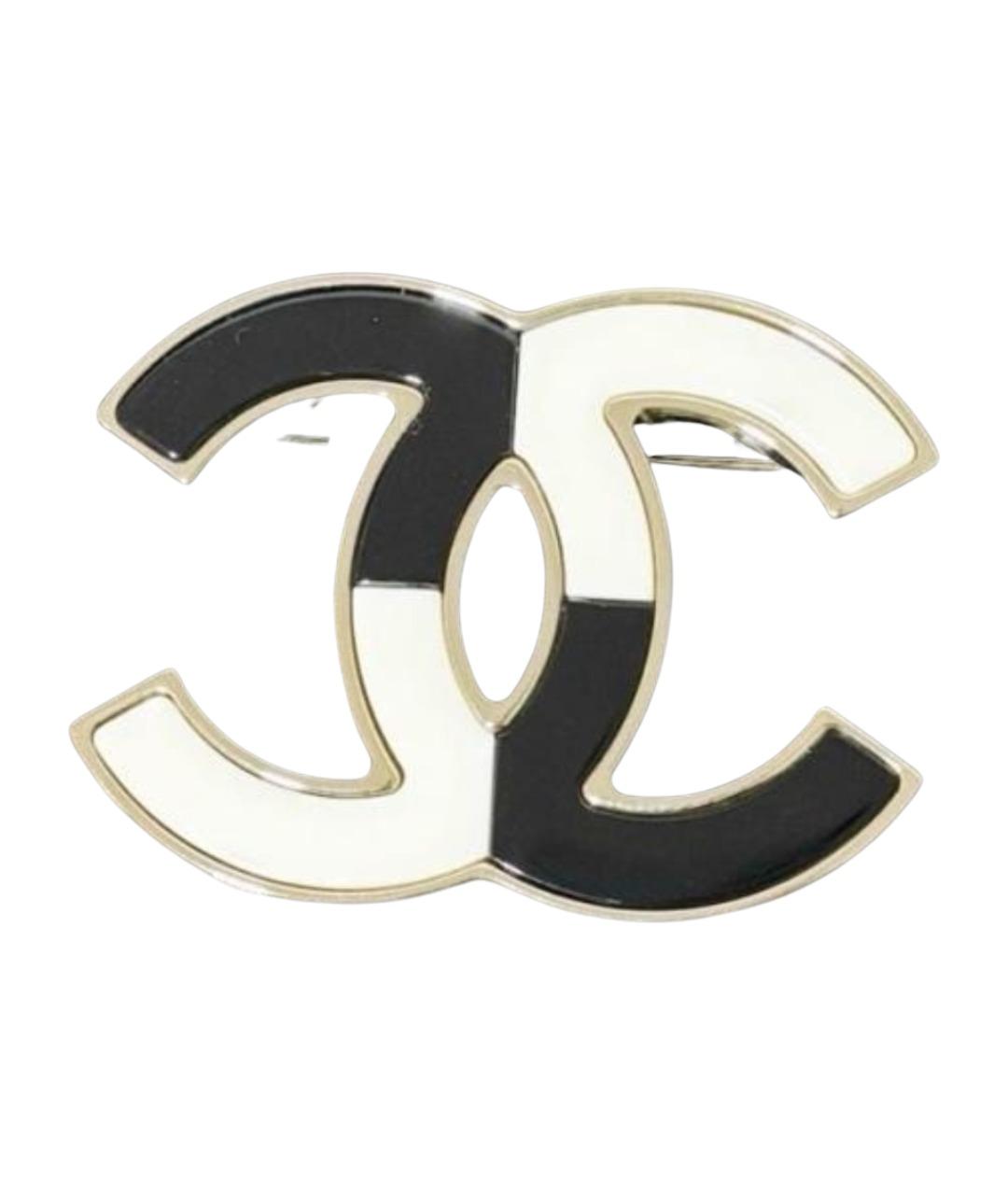 CHANEL Белая металлическая булавка / брошь, фото 1