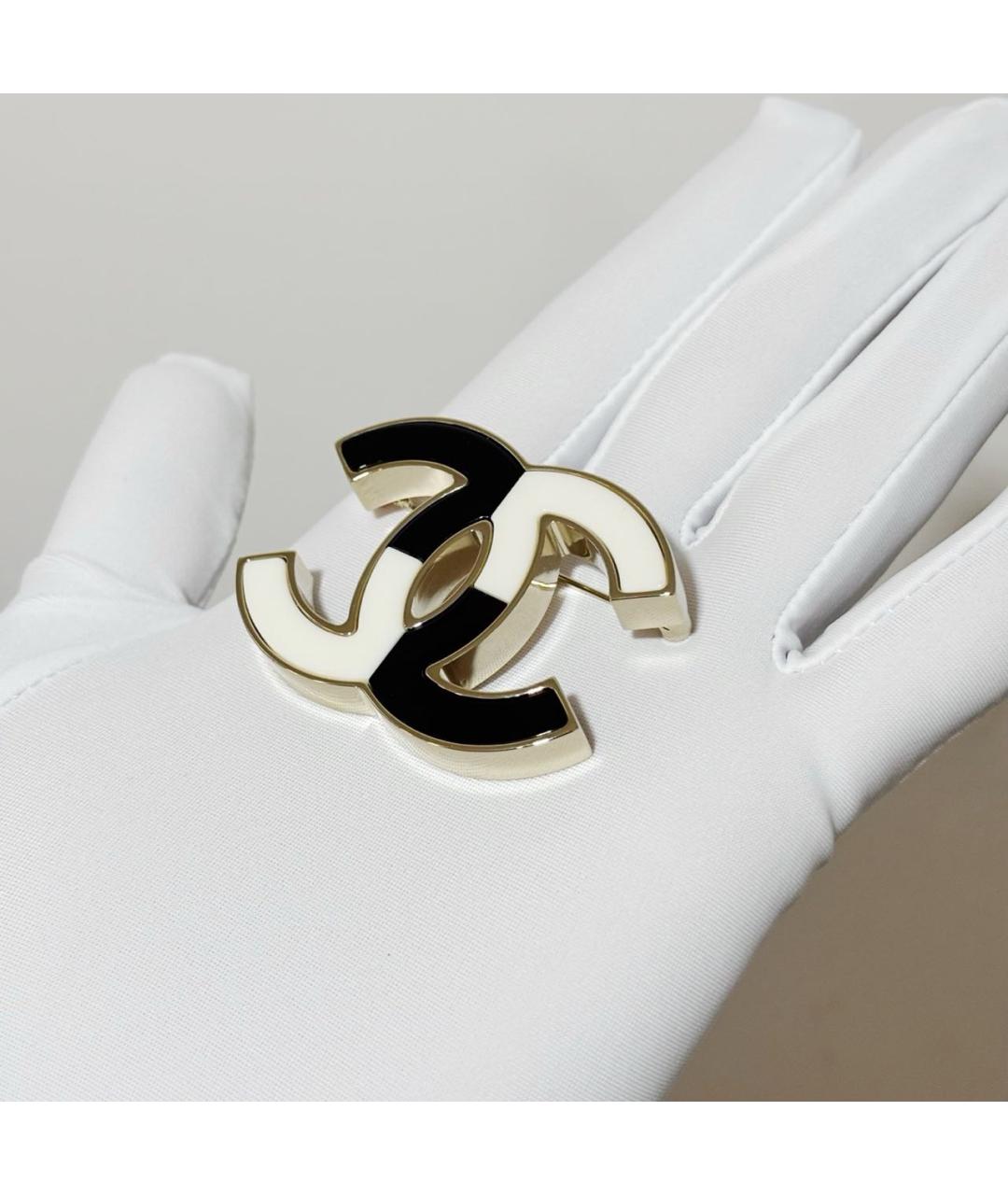 CHANEL Белая металлическая булавка / брошь, фото 3