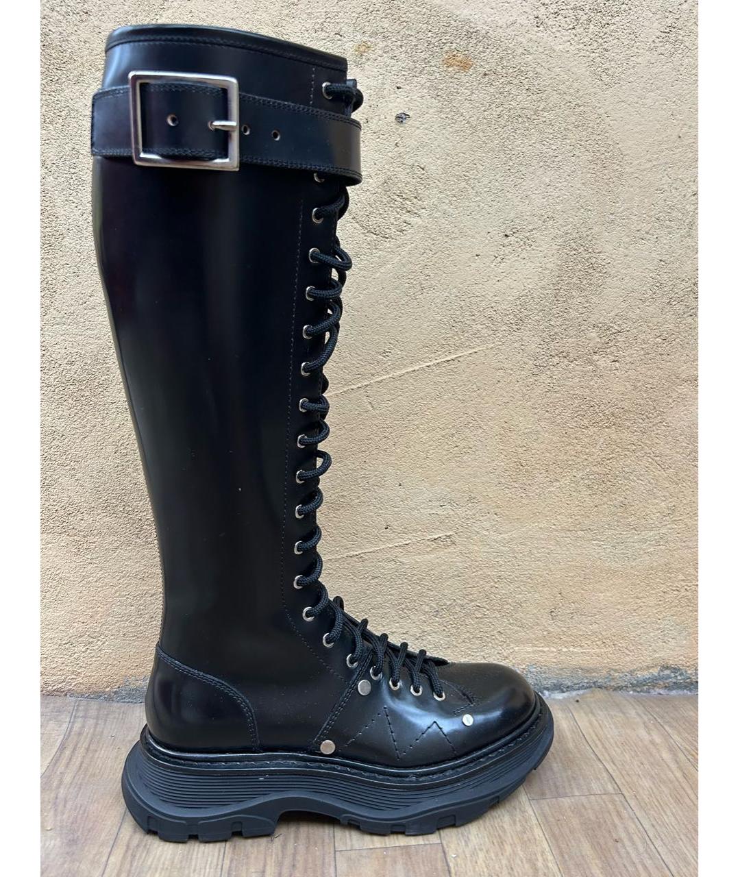 ALEXANDER MCQUEEN Черные кожаные сапоги, фото 9