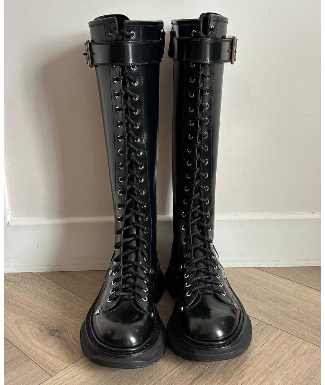 ALEXANDER MCQUEEN Черные кожаные сапоги, фото 3