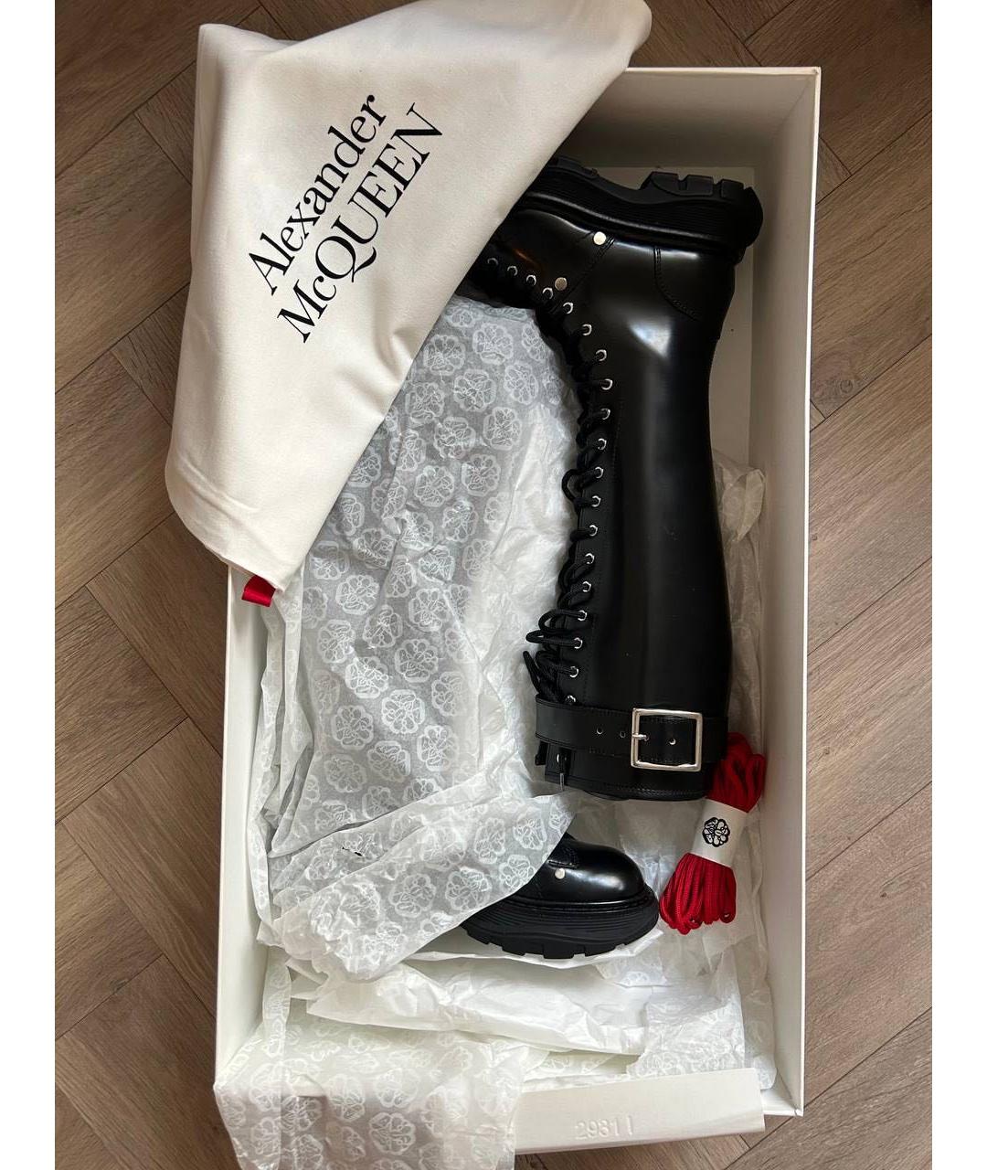 ALEXANDER MCQUEEN Черные кожаные сапоги, фото 6