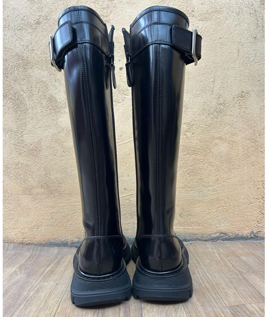 ALEXANDER MCQUEEN Черные кожаные сапоги, фото 5