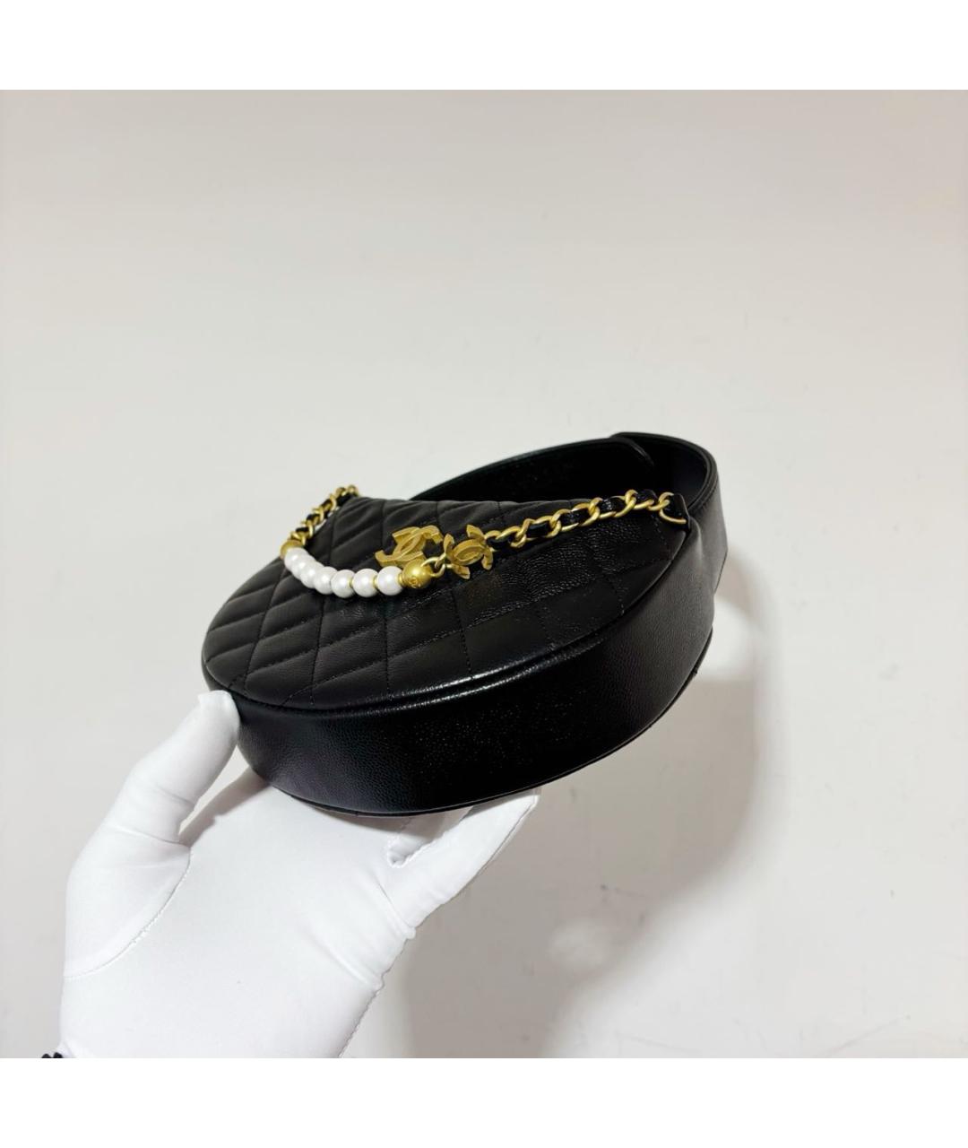 CHANEL Черная кожаная сумка с короткими ручками, фото 6