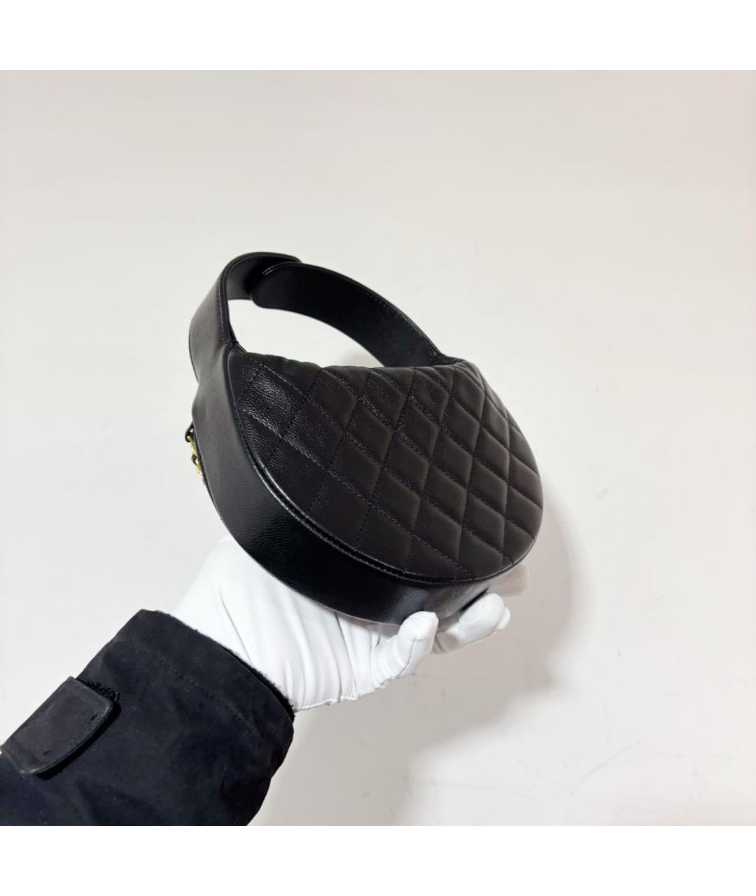 CHANEL Черная кожаная сумка с короткими ручками, фото 4