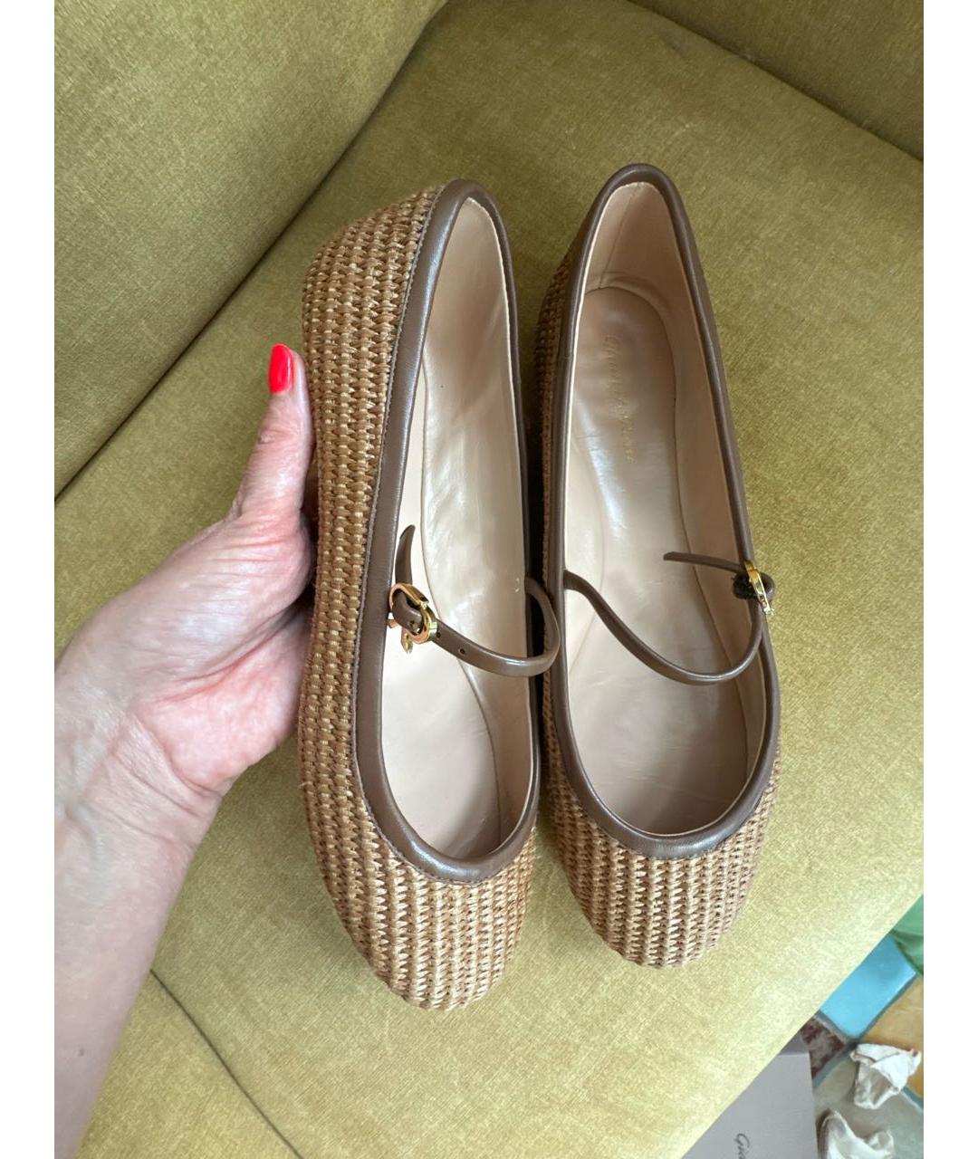 SERGIO ROSSI Коричневые балетки, фото 7