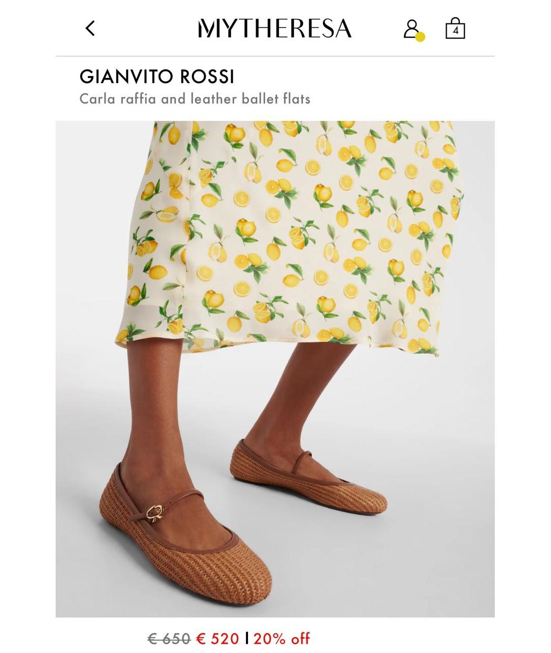 SERGIO ROSSI Коричневые балетки, фото 6