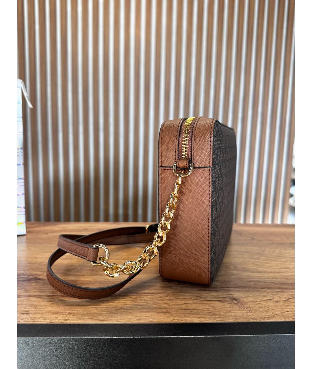 MICHAEL KORS Коричневая кожаная сумка через плечо, фото 2