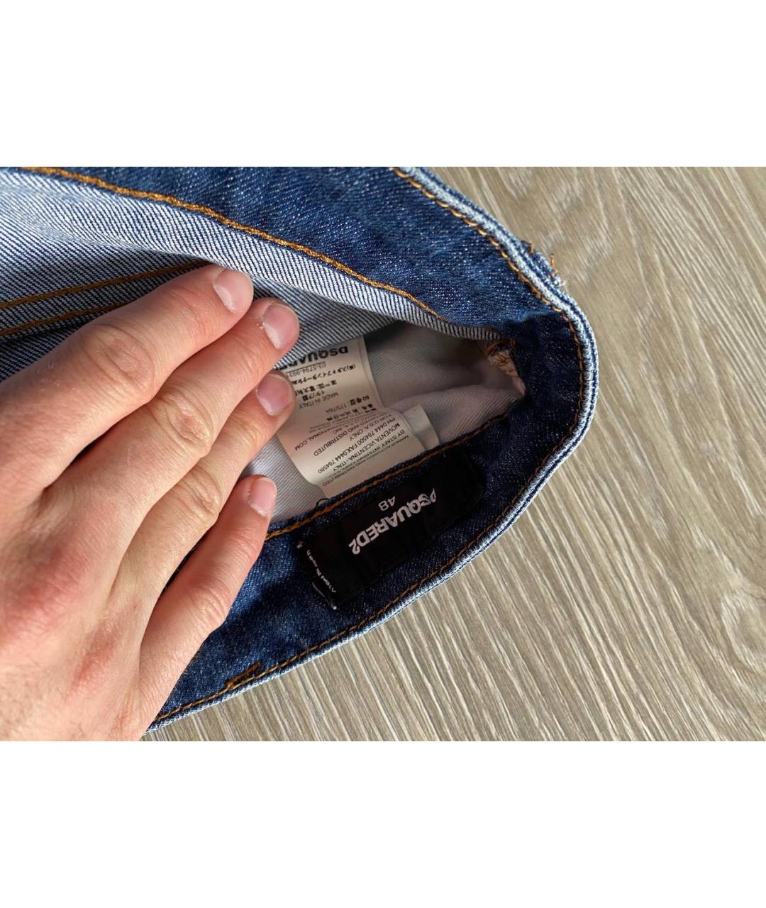 DSQUARED2 Синие хлопко-эластановые джинсы скинни, фото 5