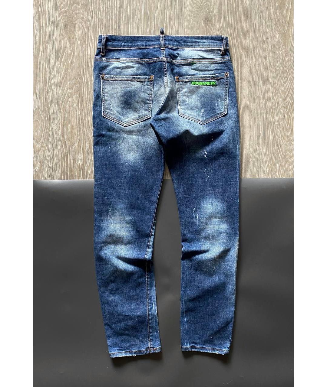 DSQUARED2 Синие хлопко-эластановые джинсы скинни, фото 2