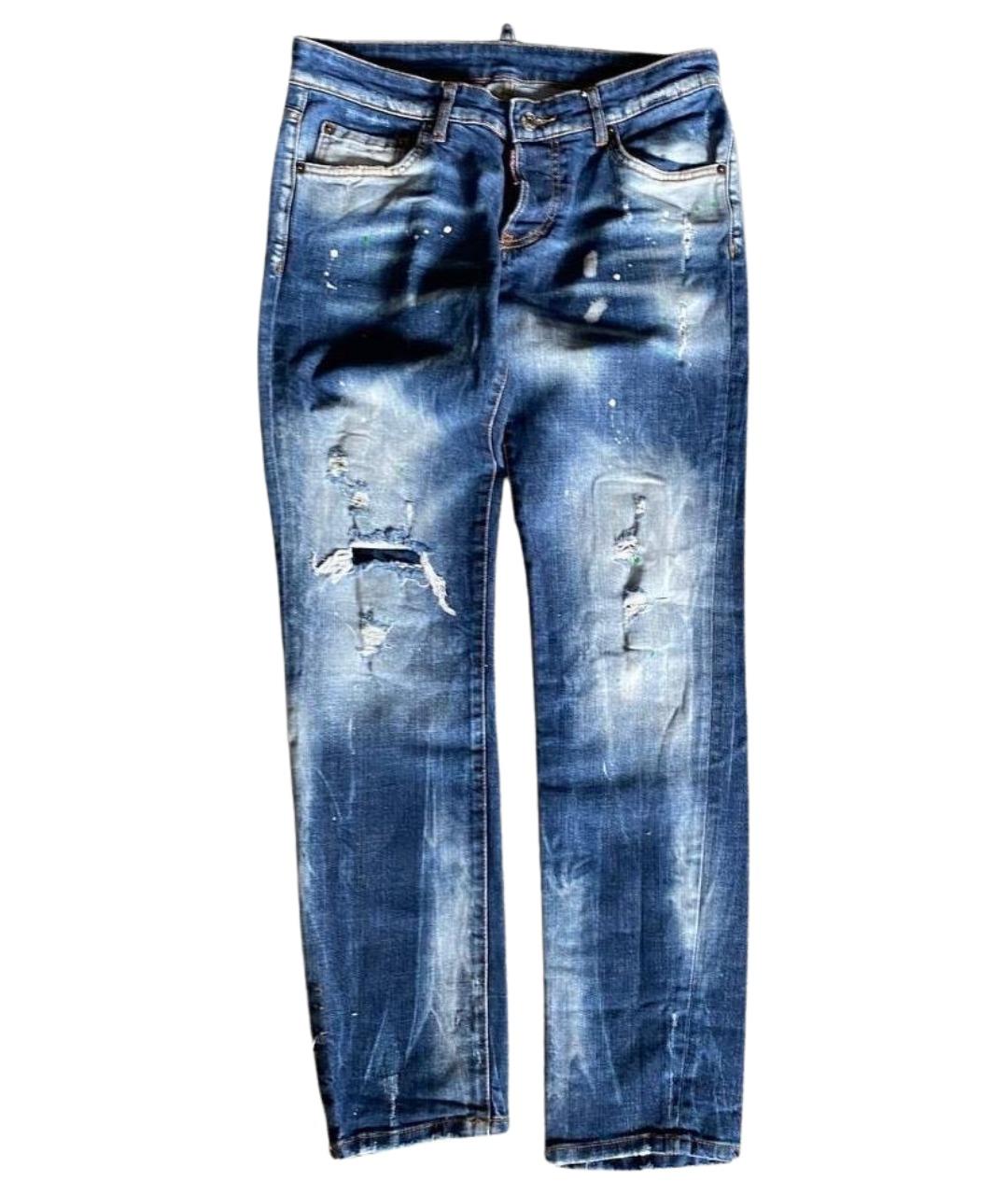 DSQUARED2 Синие хлопко-эластановые джинсы скинни, фото 1