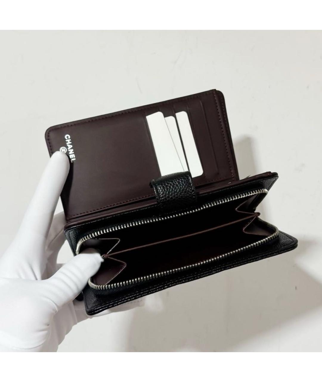 CHANEL Черный кожаный кошелек, фото 7
