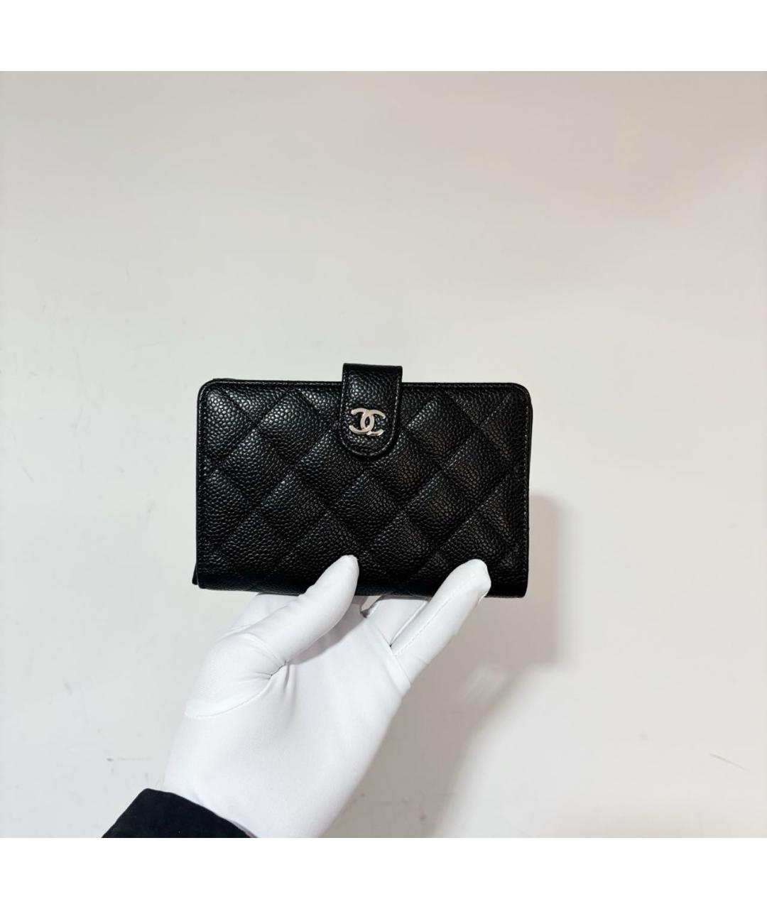 CHANEL Черный кожаный кошелек, фото 8