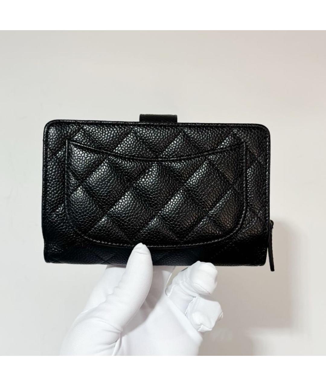 CHANEL Черный кожаный кошелек, фото 3