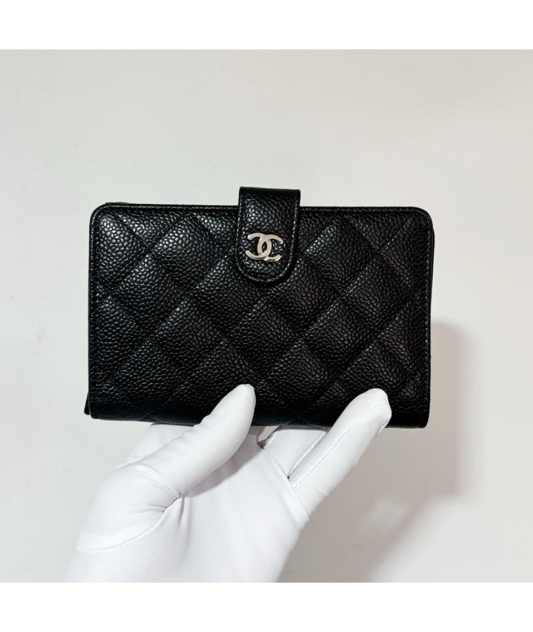 CHANEL Черный кожаный кошелек, фото 2