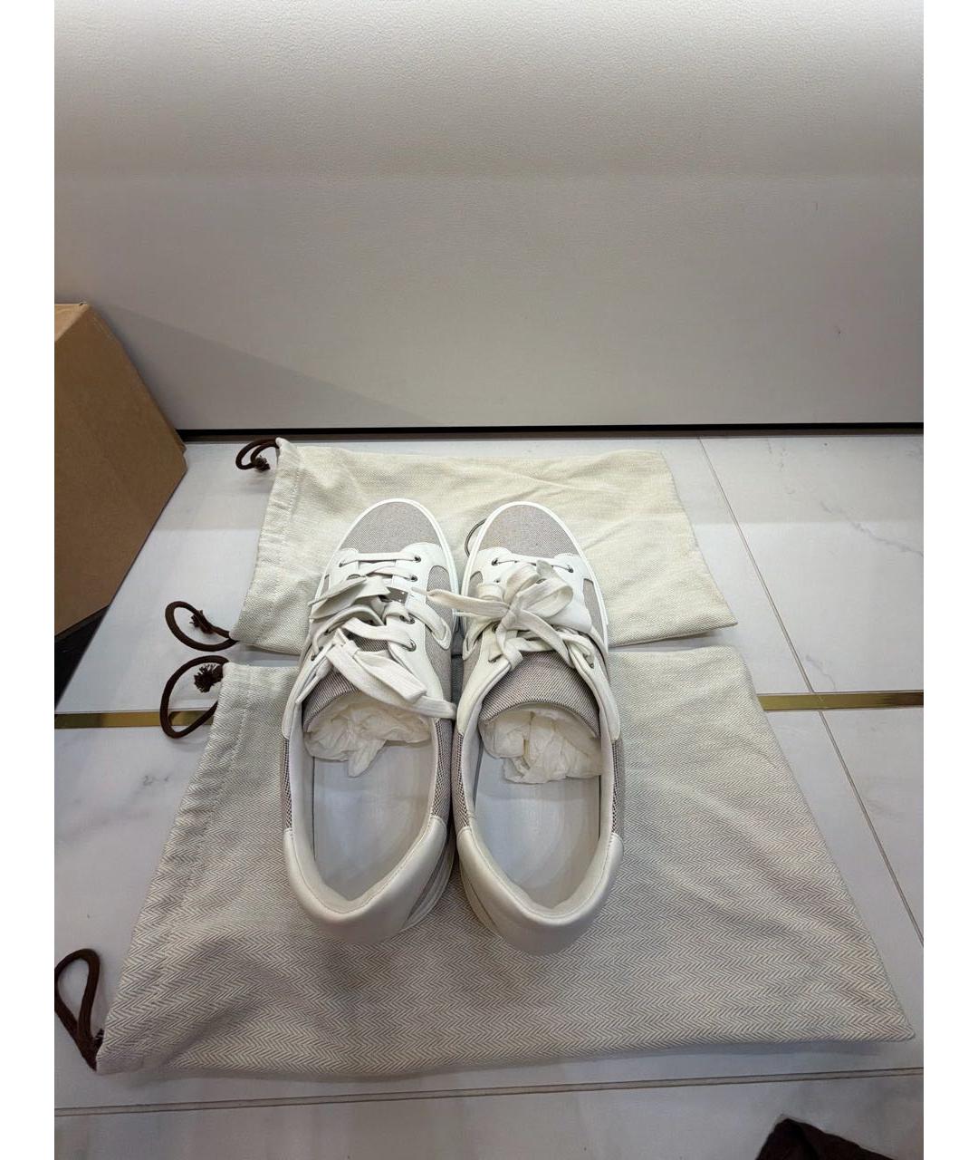 HERMES Белые кожаные низкие кроссовки / кеды, фото 3