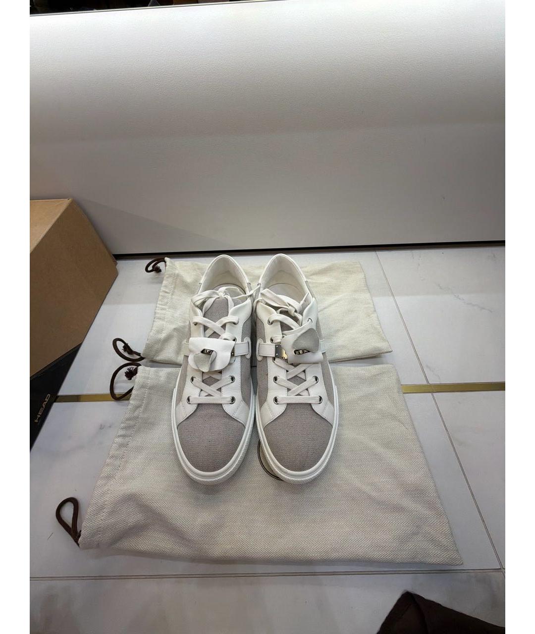 HERMES Белые кожаные низкие кроссовки / кеды, фото 2