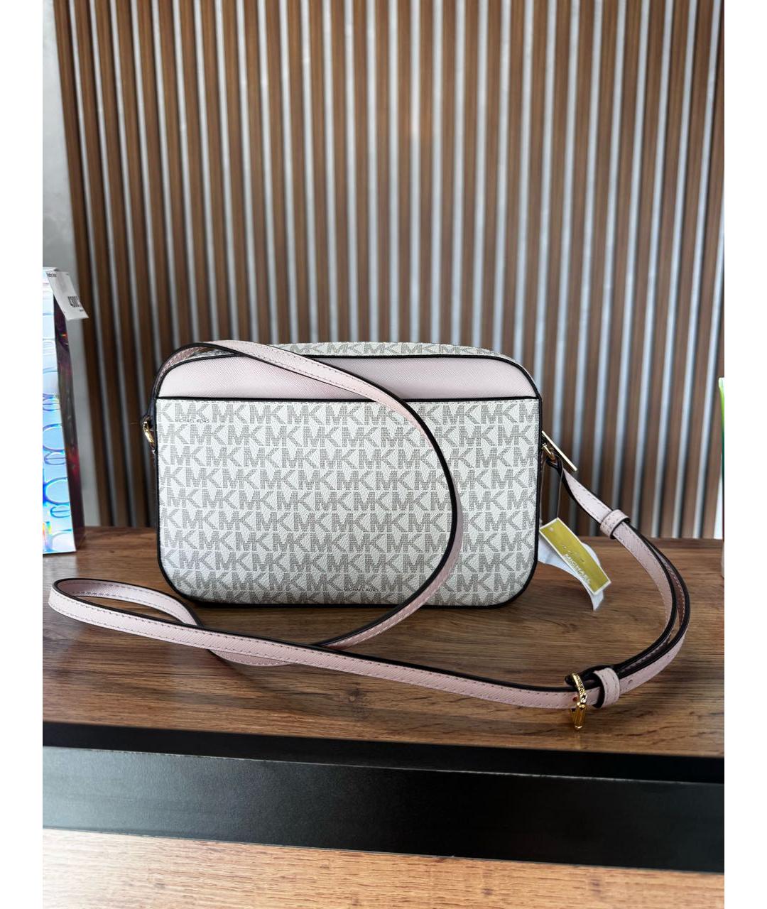 MICHAEL KORS Бежевая кожаная сумка через плечо, фото 3