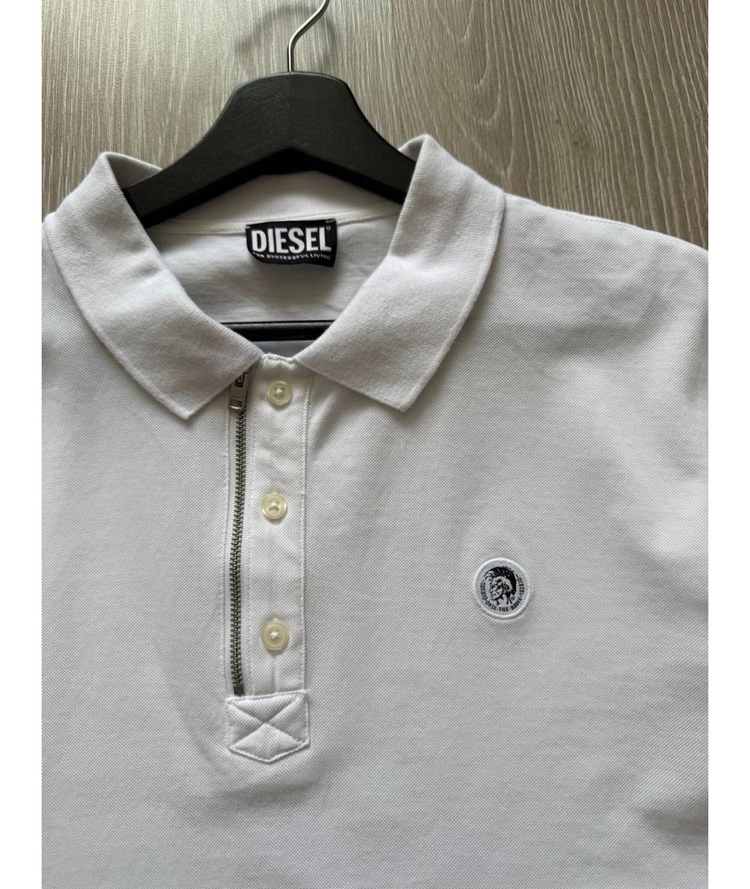 DIESEL Белое хлопковое поло с коротким рукавом, фото 4