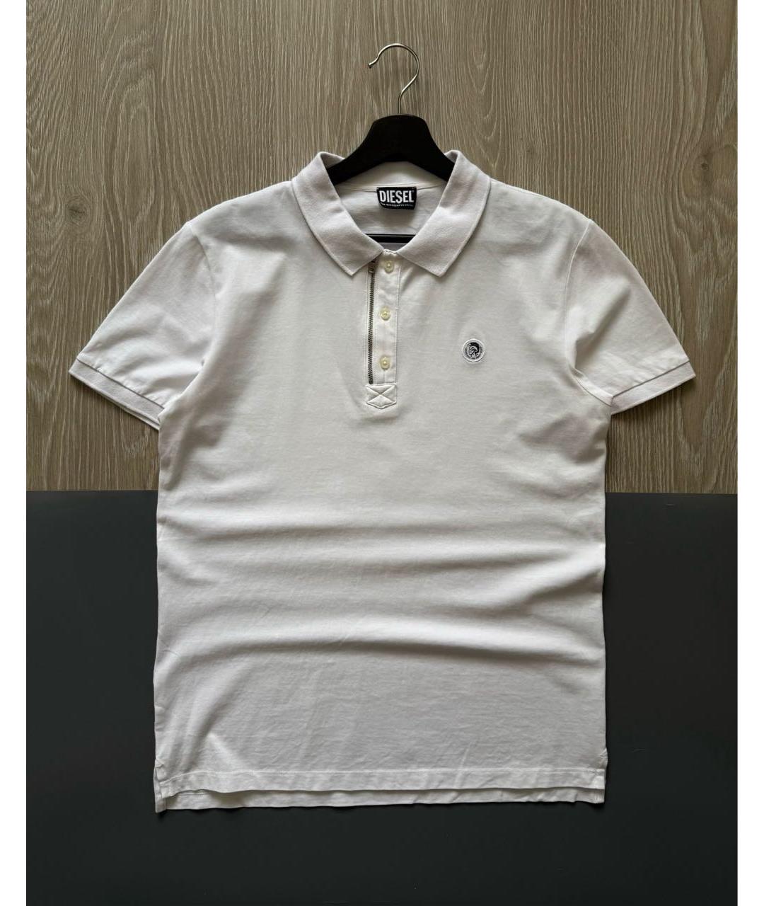 DIESEL Белое хлопковое поло с коротким рукавом, фото 7